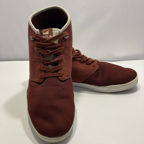 Saola Make An Impact Sustainable Mens 12 Ankle High Top Burgundy Red Shoes - Picture 2 of 14